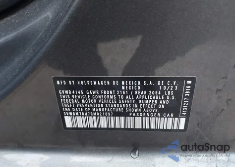 2024 Volkswagen Jetta 1.5T Sport из США, поврежденный, VIN 3VWBM7BU7RM021697